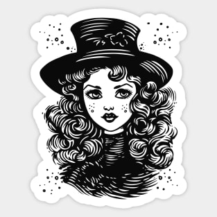 Cute Vintage Witch Sticker